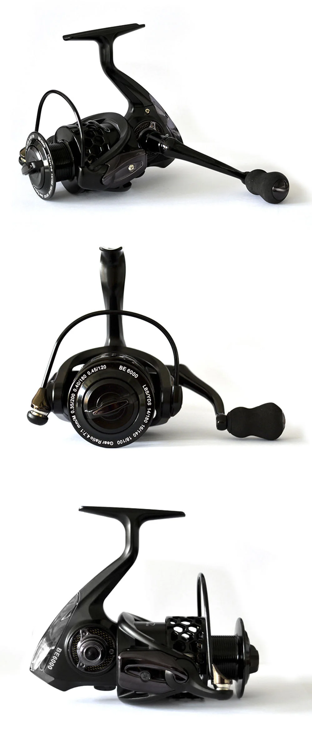 FISHDROPS Full Metal Fishing Spinning Reel with Foldable Handle