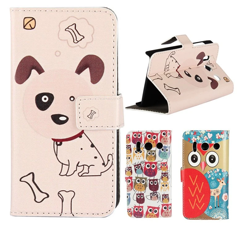 Etui Capinhas Huawei fundas abatibles Funda de cuero Para perro búho pintura Funda de cuero fundas| | -