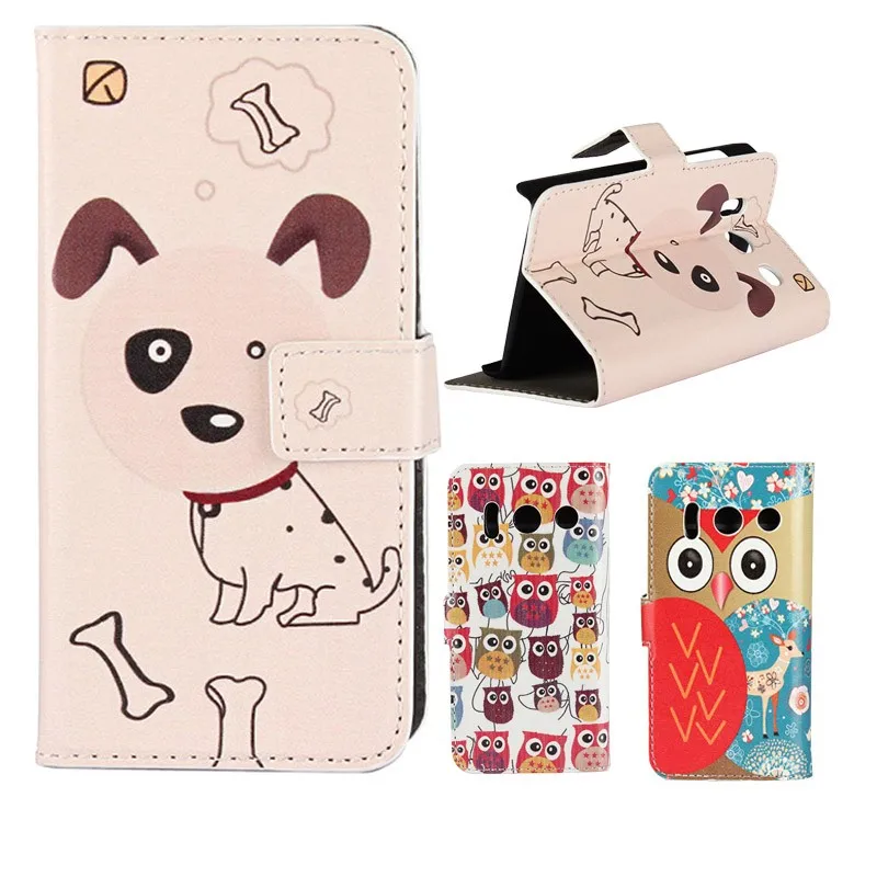 Чехол-книжка Etui Capinhas Para Для Huawei Ascend Y300 кожаный чехол-бумажник с рисунком Совы и
