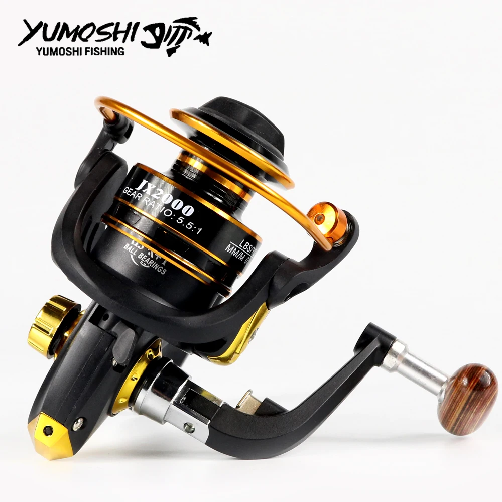 

YUMOSHI Metal Spool Spinning Fishing Reel 13+1BB Superior Wheel for Freshwater Saltwater Fishing 1000-7000 Series 5.5:1 Wheel