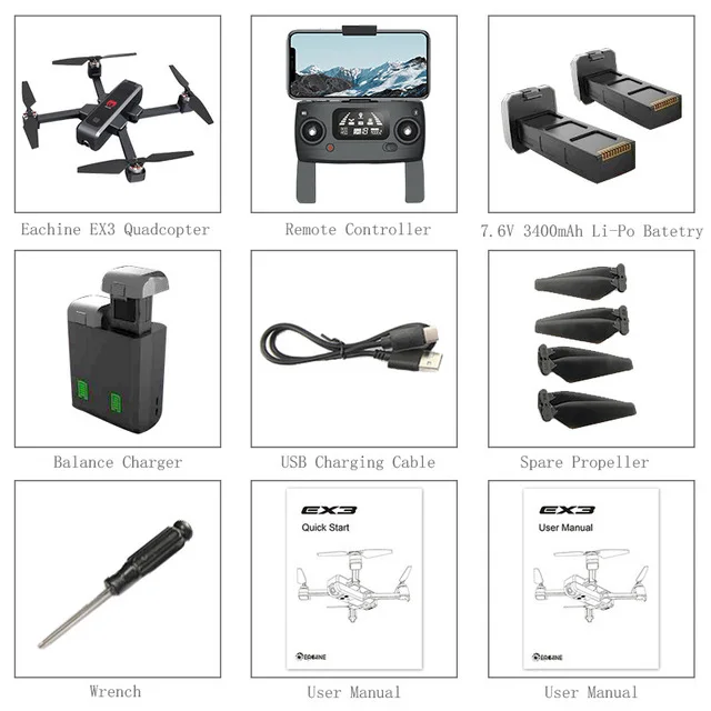 EX3 складной Радиоуправляемый Дрон Квадрокоптер RTF gps 5G WiFi FPV с 2K камерой оптический поток OLED переключаемый дистанционный бесщеточный - Цвет: 2 battery