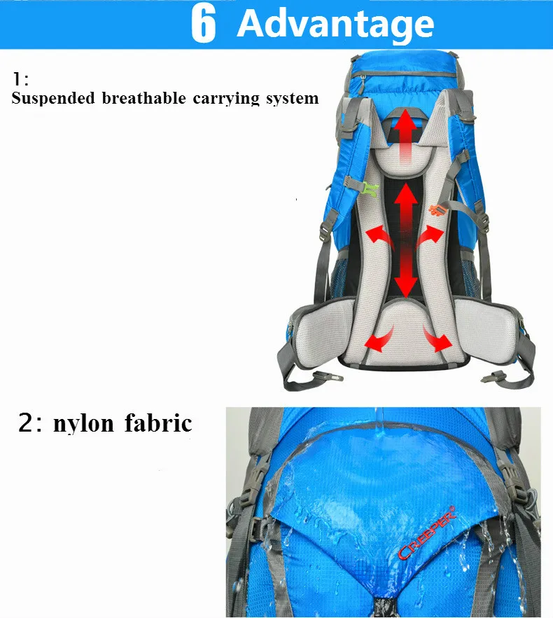 Открытый профессиональный рюкзак для мужчин и женщин, сумка для альпинизма, походная, походная, водонепроницаемая, профессиональная нейлоновая сумка 60л