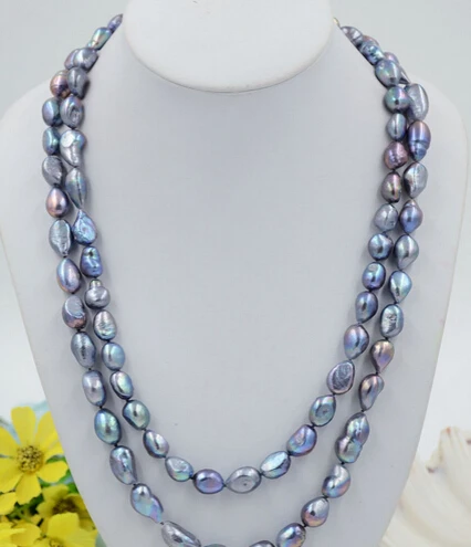 

ddh003244 50" peacock black baroque freshwater cultured pearl necklace