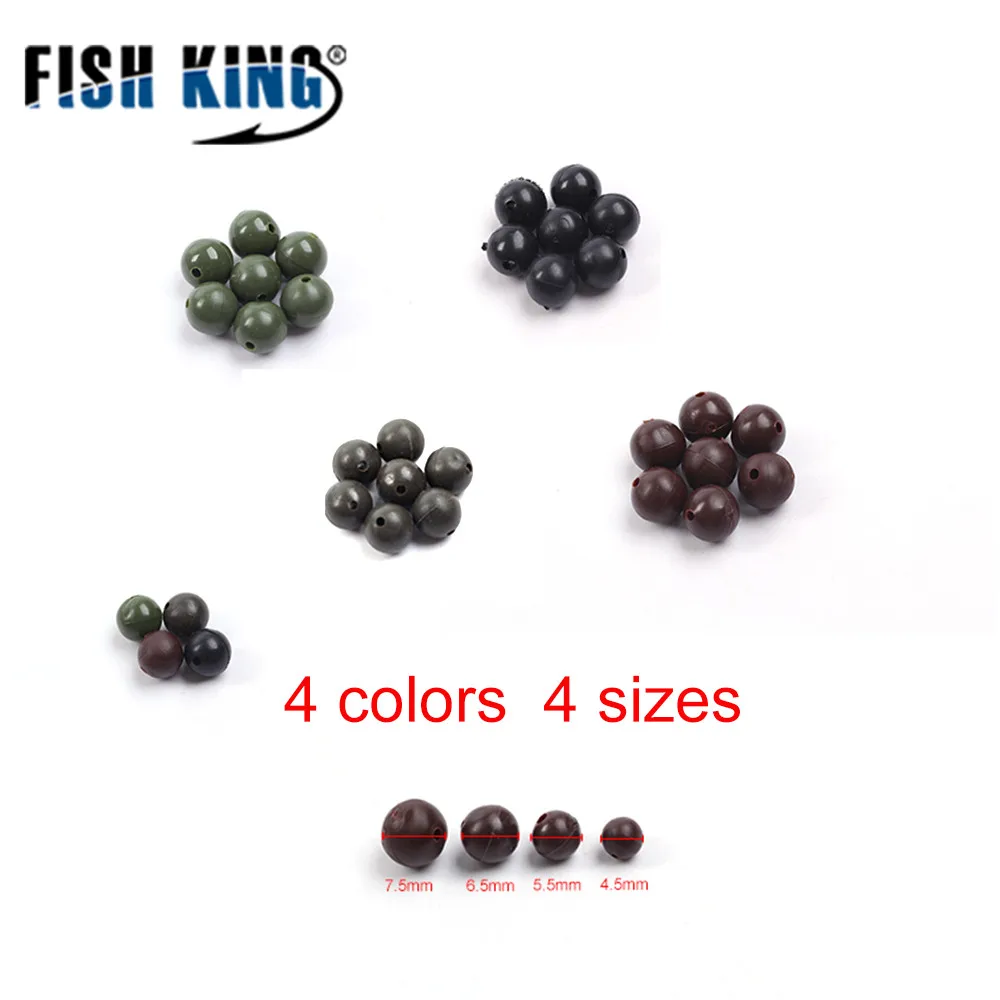 FISH KING Fishing Beads Feeder Parts Fishing Hook Components Carp 100 pcs/lot Bait Cage Stoppers Carp Beads Fishing Tackles 630