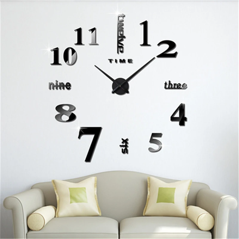 

Creative Wall Clock Diy Acrylic Watch Personality Home 3d Wall Sticker Clock