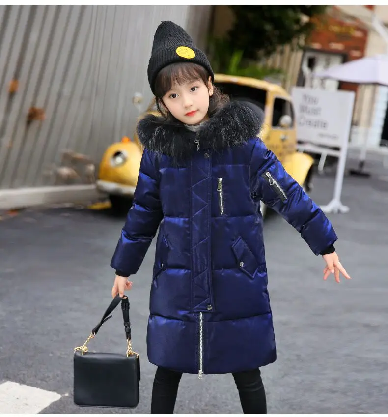 

2018 Winter Girl Down Jackets Parkas Thicken Girls snow wear New Warm Girls duck Down feather Coats Outerwears winter -30 degree