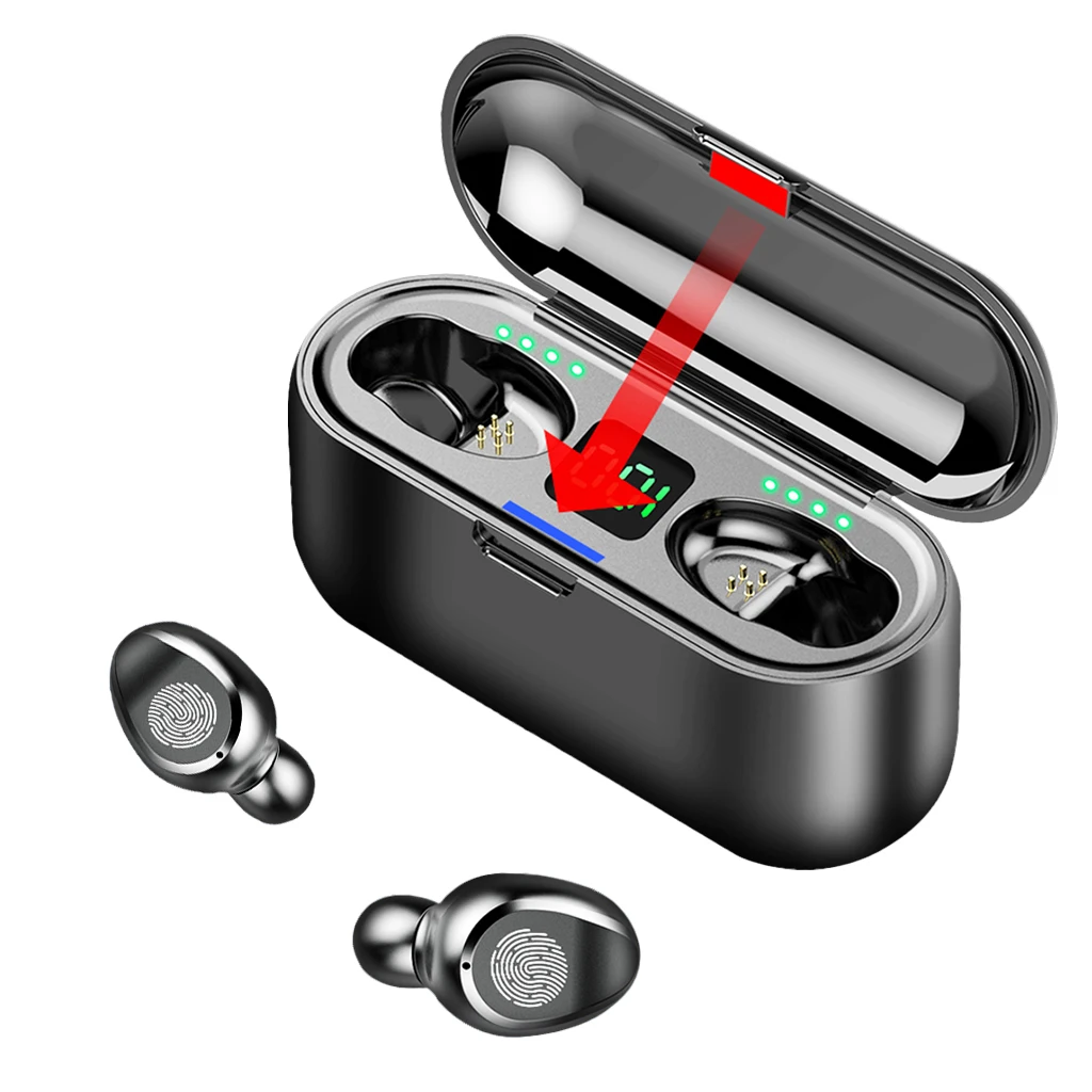 Orunjo F9 TWS Bluetooth наушники V5.0 портативные беспроводные в ухо гарнитура отпечатков