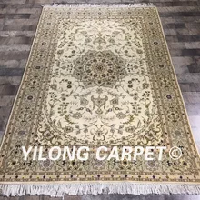 Yilong 4'x6' handknotted персидский ковер дизайн прочный восточных Кум шерсть шелк ковер украшения дома(WY2120S4x6