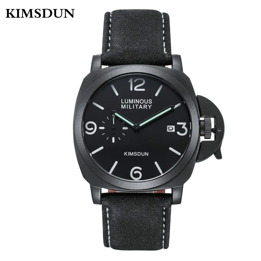 

Relogio Masculino KIMSDUN Watches Mens Top Luxury Brand Sport Man Watch Military Leather Business Clock Quartz Wristwatch K711D