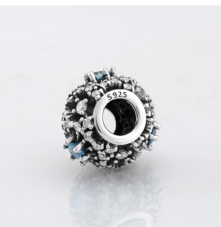 Новые 925 пробы серебряные модные роскошные небесно-голубые CZ бусины подходят к оригиналу Pandora браслет для изготовления ювелирных изделий