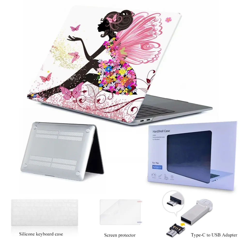 

Fairy girl case for MacBook Air Pro Retina 12 13 15 mac book Pro 13.3 15.4 inch Laptop Shell Case Keyboard Cover Protector