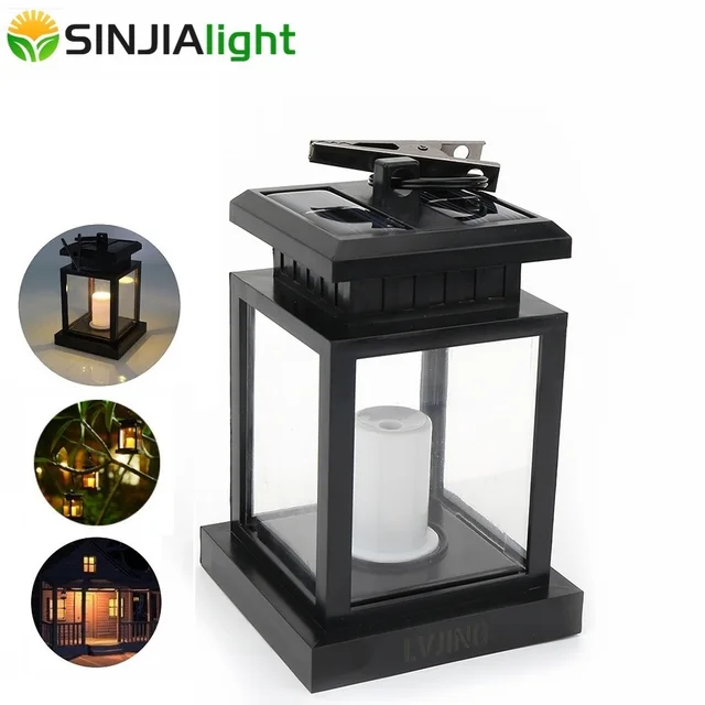 Outdoor Candle Lantern Solar Lamp Umbrella Hanging Lamps Clip Solar