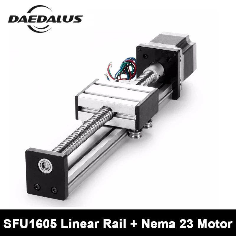 CNC SFU1605 Threaded Rod Linear Guide Rail With Motor And Ball Screw