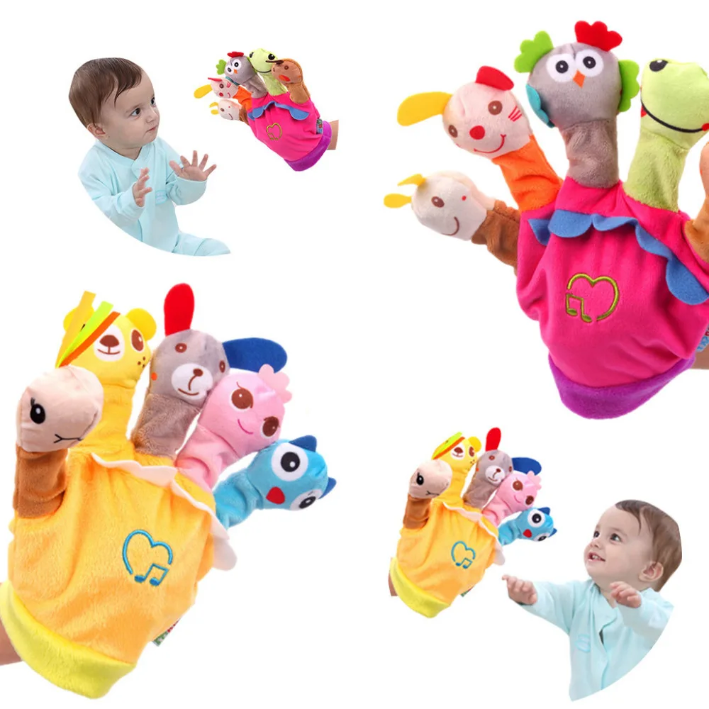 Животные мультфильм ручной кукольный Дети Детские животные перчатки куклы кукольная игрушка для сна истории Семейные игры любит Детские GiftF3