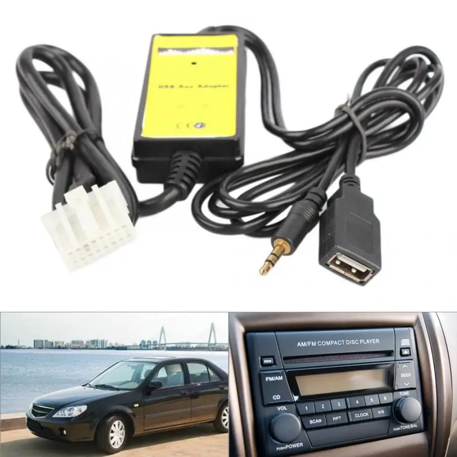 

Car MP3 Interface USB Adapter MP3 Audio Interface AUX Data Cable Connect Virtual CD Changer for Mazda digital virtual CD changer