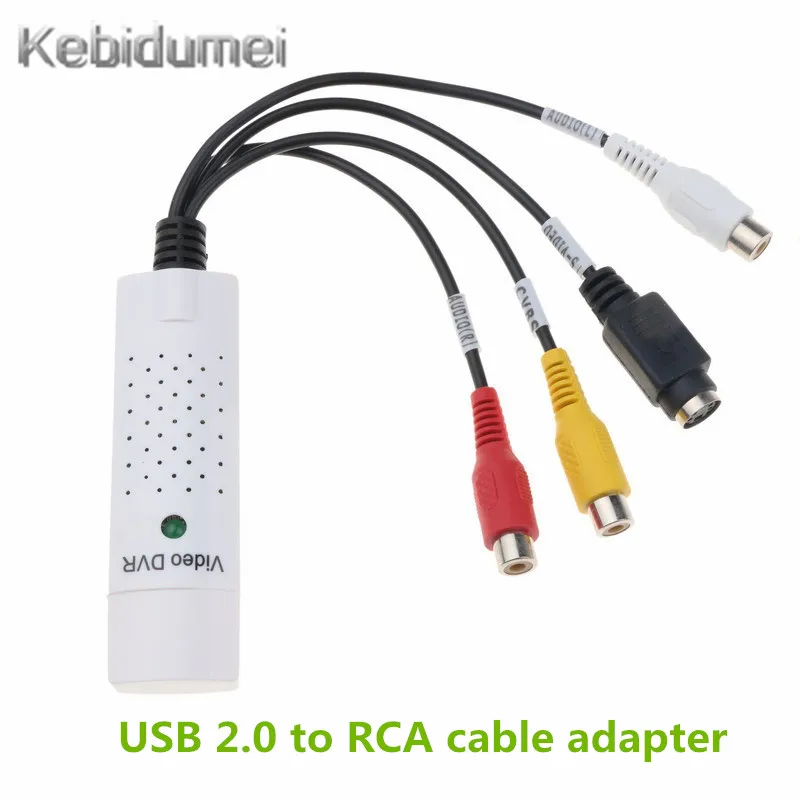 Kebidu USB 2,0-RCA кабель адаптер конвертер аудио видео захвата карты адаптер Кабели для ПК для ТВ DVD VHS устройство захвата u tv 007