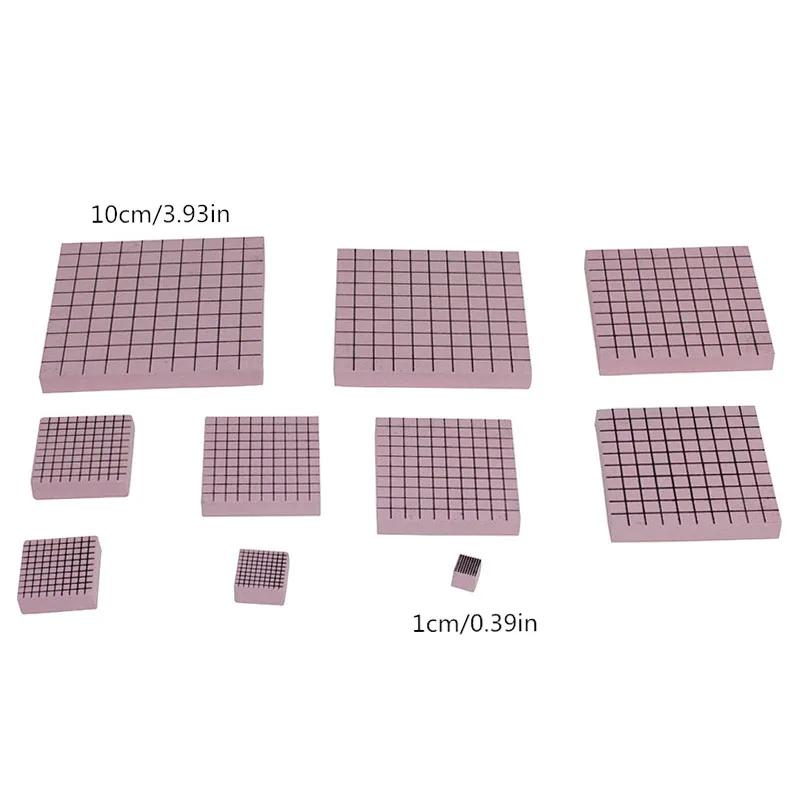 Монтессори математика учебного материала для детей развивающие деревянные игрушки квадратный B от 1 до 10