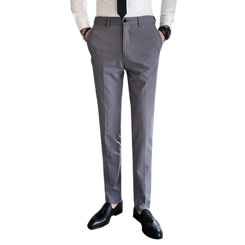 

Suit trousers Spring new gentleman solid color British style fashion Slim business casual men's suit trousers large size S-4XL