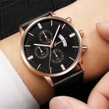 Relogio Masculino Mens Watches Top Brand Luxury Men's Quartz Leather Wrist Watch Fashion Male CLock erkek kol saati reloj hombre