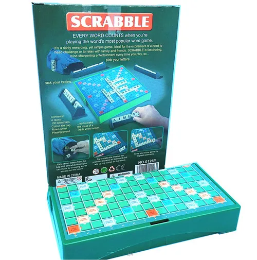 Игра scrabble утолщенная шахматная доска русская игра scrabble на русском/французском/арабском/английском шахматы игрушки для детей - Цвет: Scrabble Original