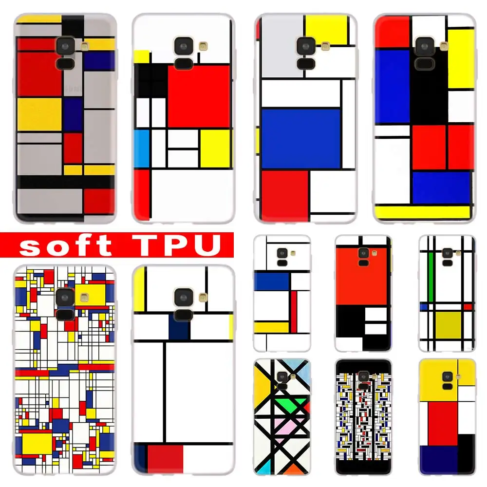 

mondrian art For Samsung Galaxy A10/A30/A40/A50/A70 A9 A8 A6 a7 2018 A3 A5 2017 2016 TPU Case Cover Soft