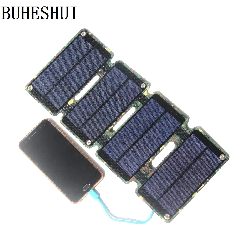 BUHESHUI Foldable 8W ETFE Solar Panel Charger For Mobile Phone Power Bank Super Slim Waterproof Portable High Quailty