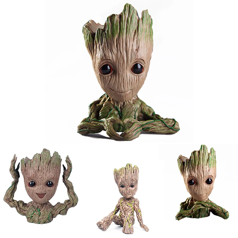 

Cute Tree Man Baby Anime Action Figure Dolls Penholder Grunt Guardians of The Galaxy 2 Model Hero Pen Pot And Flower Pot Toys