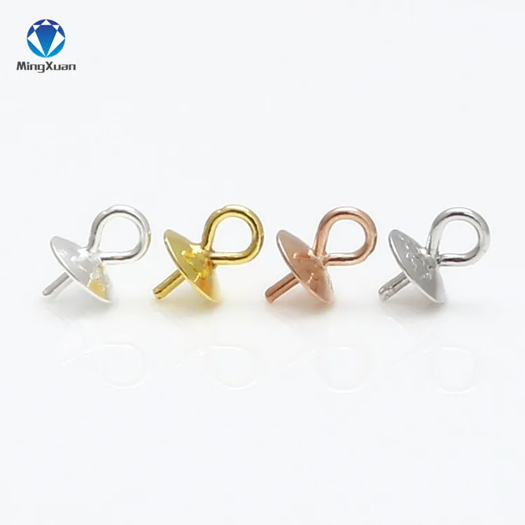 

MINGXUAN 10pcs/lot 3/4mm 925 Sterling Silver Cabochon Base Clasps Hooks For Bracelet Necklace Connectors DIY Jewelry Making