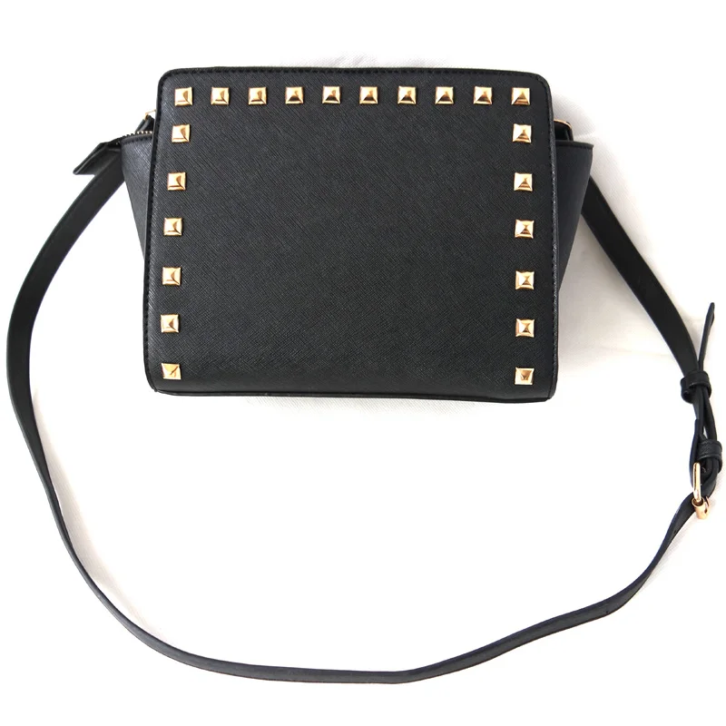 

MICKY KEN new handbag cross grain PU leather black shoulder Messenger bag casual rivet bag ladies mini square bag Bolsa de mujer