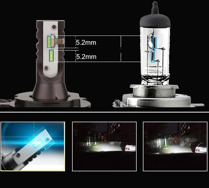 Meetrock 2 шт. csp 9000lm 52 Вт H11 H1 HB3 9005 HB4 9006 H4 H7 светодиодные фары автомобиля источник без вентилятора авто туман лампочки белый 12 В