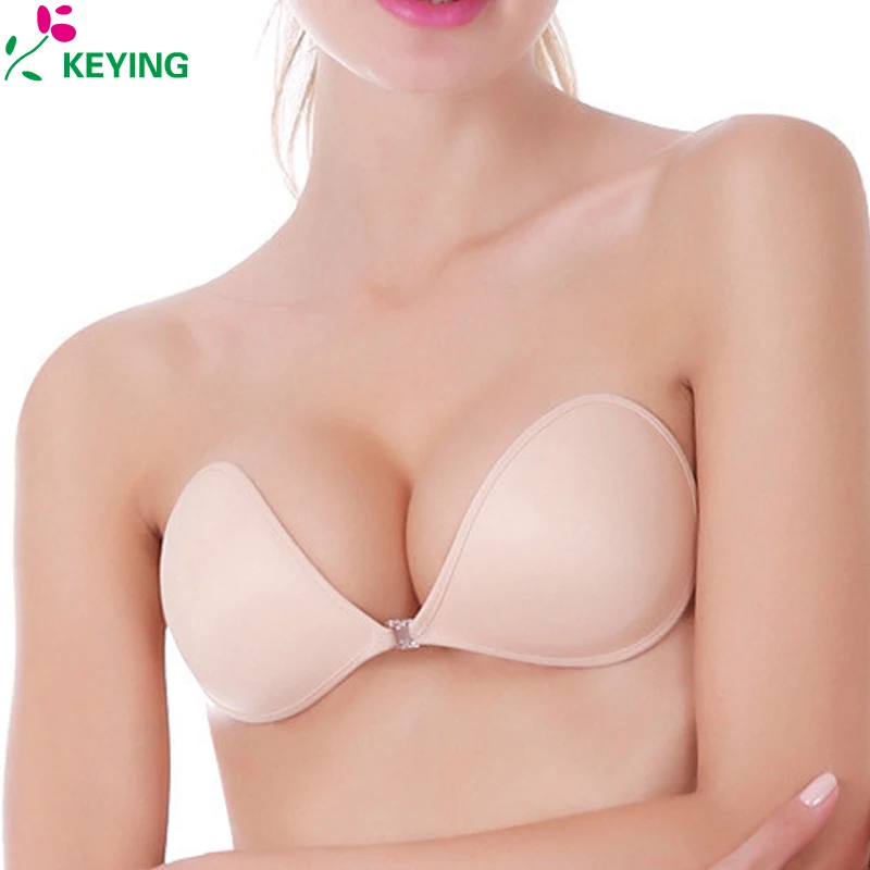

KEYING Invisible Strapless Bra Push Up Bralette Sexy Bras for Bikini Wedding Women Seamless Silicone Bra Stick On Self Adhesive
