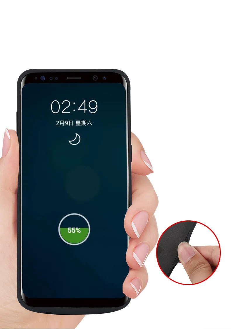 Тонкий ударопрочный чехол для зарядки аккумулятора 6500 мАч для samsung Galaxy S8 S9 Plus Note 8 Внешний перезаряжаемый внешний аккумулятор