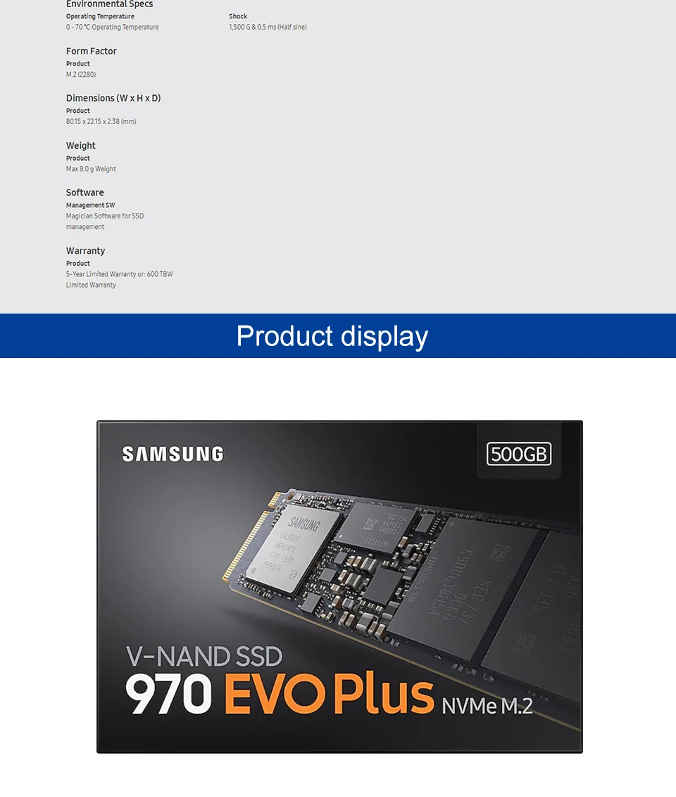 Samsung SSD 970 EVO Plus SSD M2 250G 500G 1 ТБ NVMe M.2 2280 NVMe внутренний SSD твердотельный жесткий диск hdd SSD PCIe для компьютера