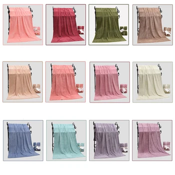 

EHOMEBUY Towel 12 Colors Bathroom Towel Sets Comfortable Bath Towel Soft Home Hotel Use Water Absorption Rectangle Solid Color