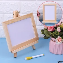 Прямая поставка и деревянный каркас Настольный мольберт белая доска для сухого стирания детская игрушка+ ручка APR28