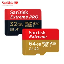 Двойной флеш-накопитель SanDisk Micro SD карта, 32 ГБ, 64 ГБ, 128 ГБ флэш-карта памяти 32 Гб Class10 U3 V30 MAX 170 МБ/с. tf карта cartao de memoria