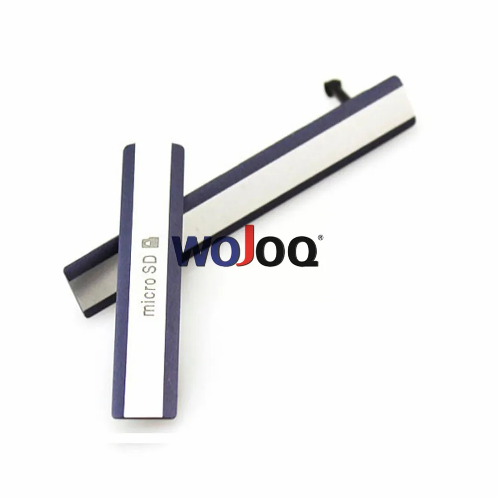 WOJOQ New USB Charging Port Dust Plug Cover For Sony Z2 L50W D6503 D6502 D6543 Micro SD Port + SIM Card Port Slot Cover