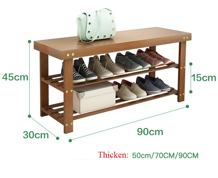 Многофункциональная бамбуковая полка для обуви, может сидеть на двери, длинная сменная скамья для обуви, шкаф для хранения обуви, Экологически чистая домашняя мебель