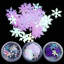 1 бутылка Рождественские снежинки для ногтей декор с блестками Зимний снег пайетки голографические хлопья для ногтей маникюр декор LADX01-06