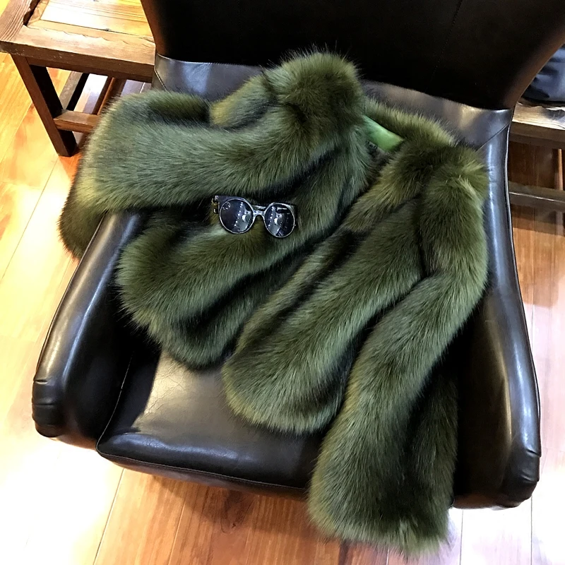 

Rabbit Coat Limited Full O-neck Wide-waisted Vest 2018 Winter New Haining Imports Imitation Fox Paragraph Jacket Female