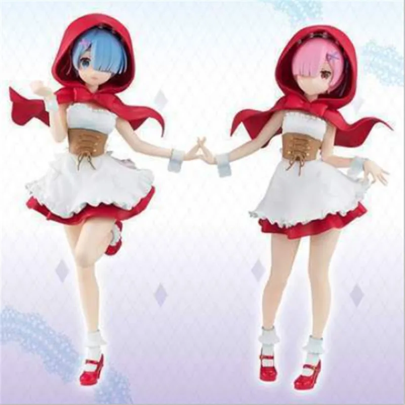

Re:Zero Kara Hajimeru Isekai Seikatsu Rem / Ram Red Hood Ver. PVC Doll Figure Collectible Figurine Model Toy Gift