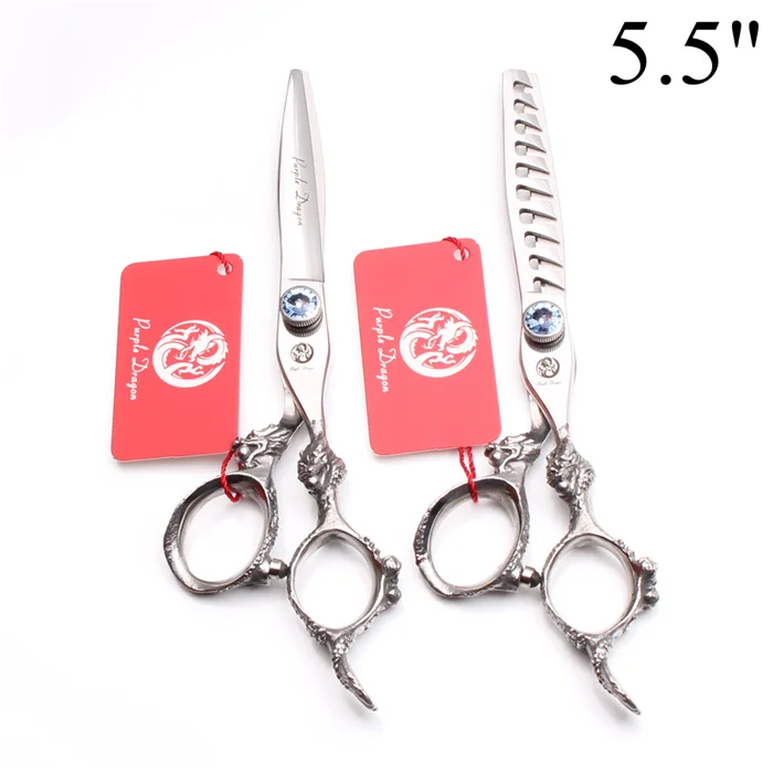 5," JP 440C фиолетовый дракон профессиональный Hairserssing ножницы, ножницы для волос режущие ножницы для раскроя ножницы парикмахерские ножницы Z9107 - Цвет: Z9107 Lan D 5.5N