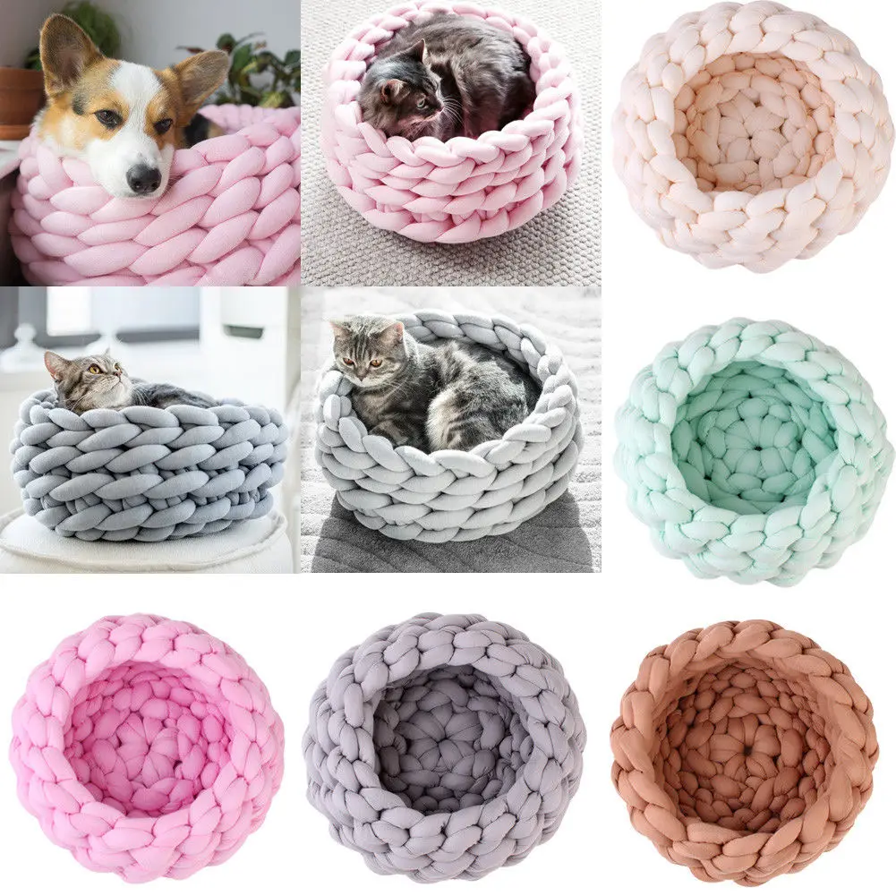  Knitting Cotton Large Pet Dogs Cats Bed Mats Soft Warm Kennel Mat Puppy Cushion House