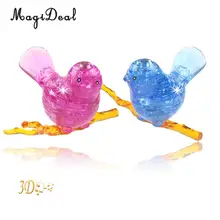 

MagiDeal 1Set Plastic 3D Crystal Puzzle Building DIY Jigsaw Blue Small Bird Assembly Model for Kids Children Toy Gift