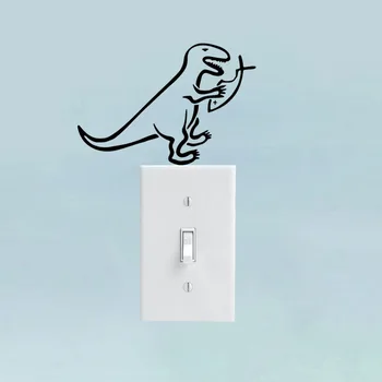 

WANGZHIMING new cartoon 3d wall stickers for kids rooms Dinosaur Eating Fish for wall stickers bedroom home decor living room