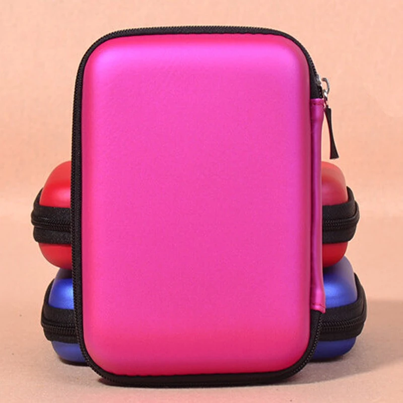 Чехол для ручной переноски, чехол для 2,5 дюймов, внешний USB HDD жесткий диск, Защитный протектор, держатель кабеля для наушников - Цвет: pink