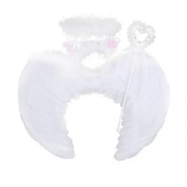 Kids Three Piece Feather Fairy Angel Wings Devil Wings Costume L White