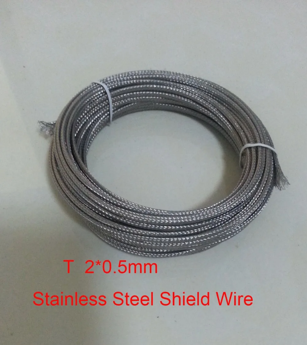 T Type 2*0.5mm Fiberglass Coated Stainless Steel Shield Thermocouple