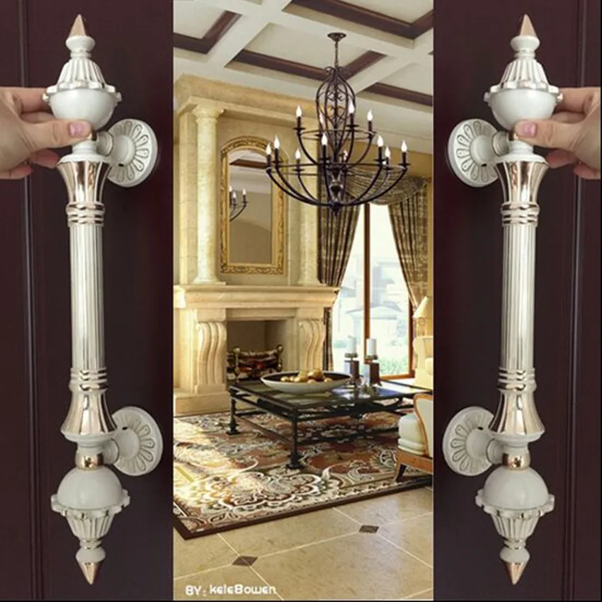 Buy 550mm Retro fashion big gate door handle ivory