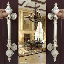 550mm Retro fashion big gate door handle ivory white glass door pull white gold wood door pulls Europe style door handles 450mm
